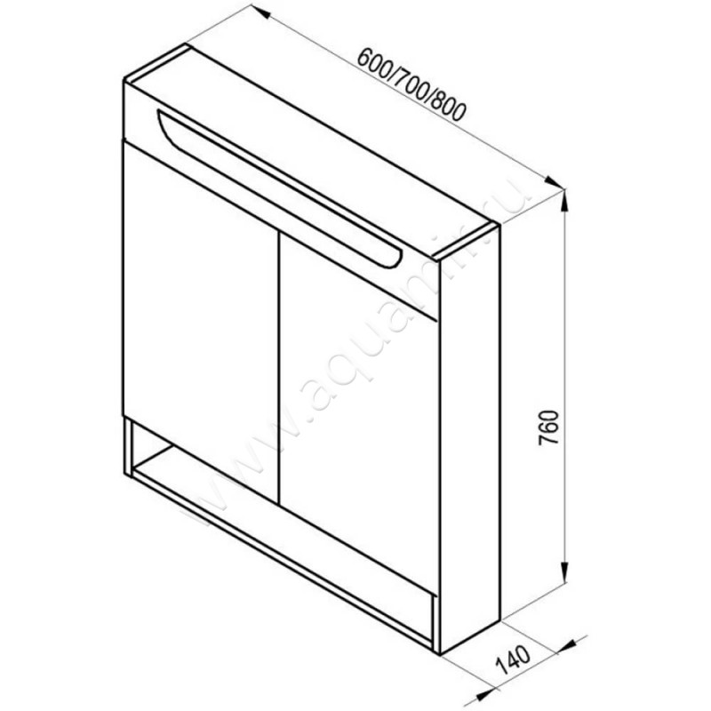 Зеркало-шкаф Ravak Classic II X000001471 размеры