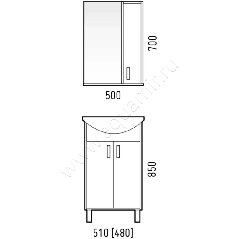 Зеркало-шкаф Corozo Колор SD-00000683 размеры