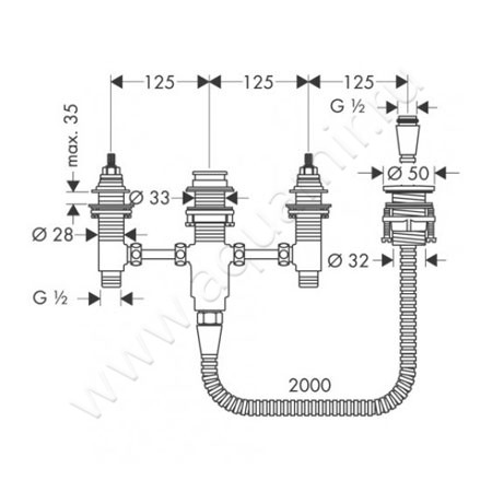 Скрытая часть Hansgrohe Universal 13244180 размеры