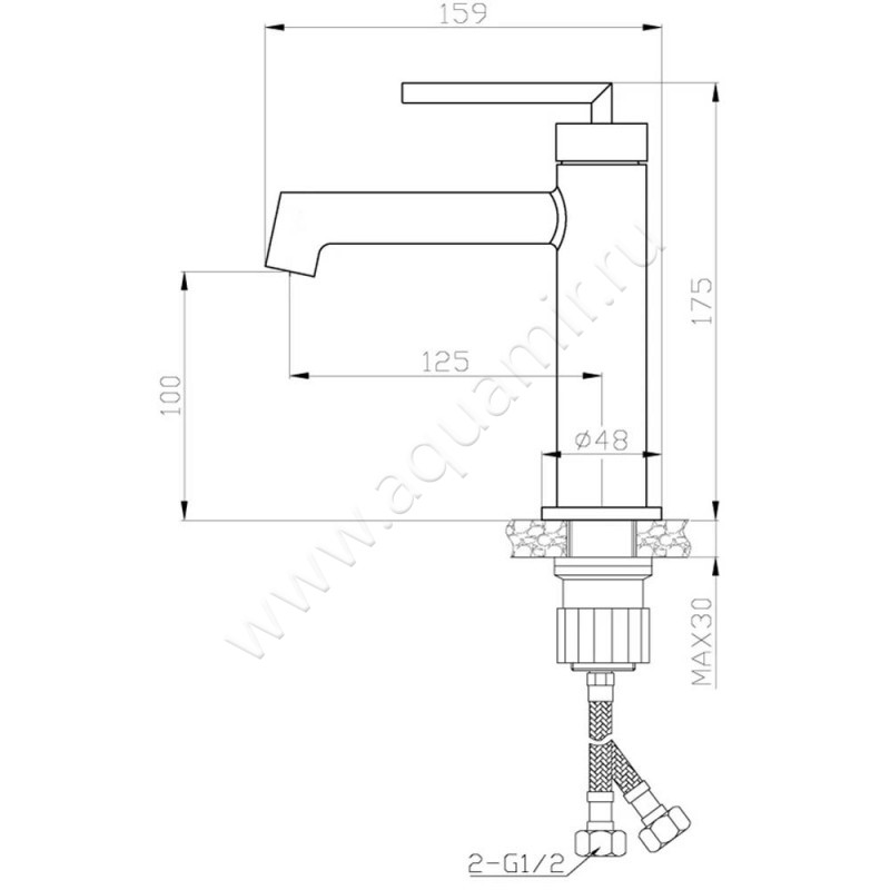 Смеситель для раковины BelBagno Acqua ACQUALVMCRM размеры