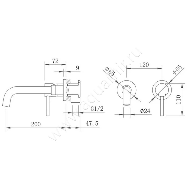 Смеситель Berges Wasserhaus Ventas R 076016 размеры