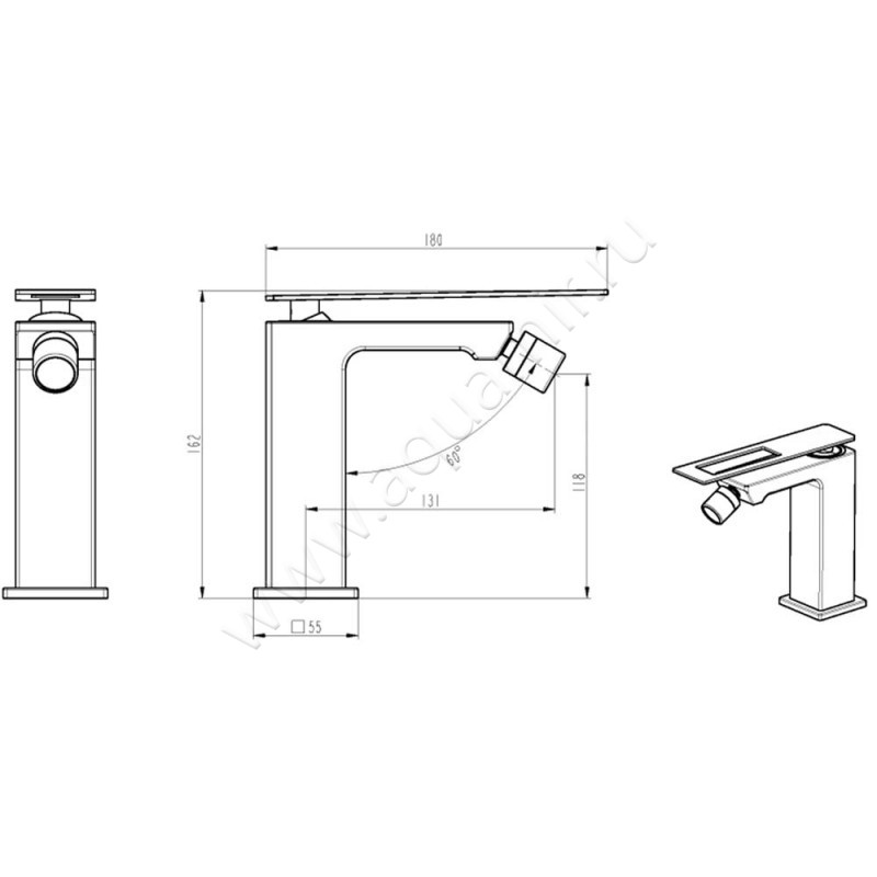 Смеситель для биде Boheme Q 146WCR2 размеры