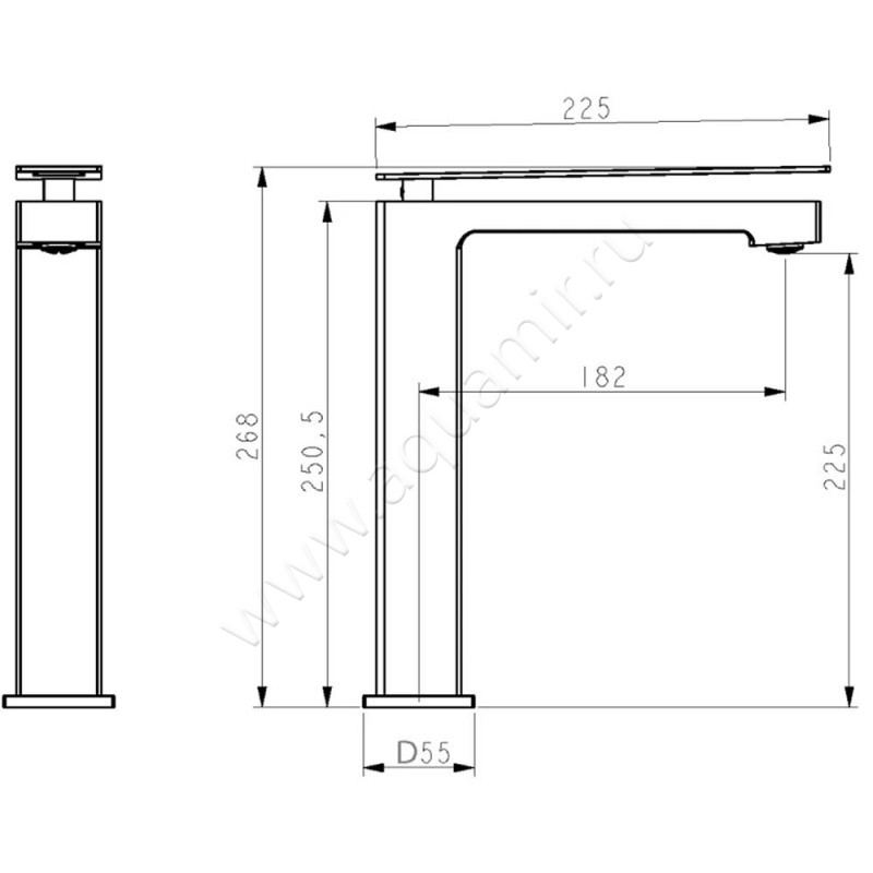 Смеситель Boheme Q 142CRCR2 размеры