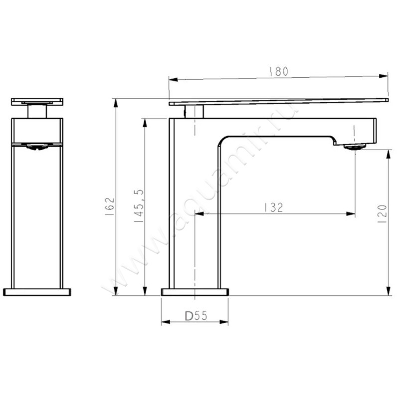 Смеситель для раковины Boheme Q 141WB2 размеры