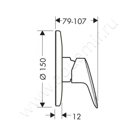 Смеситель для душа Hansgrohe Logis 71606000 размеры