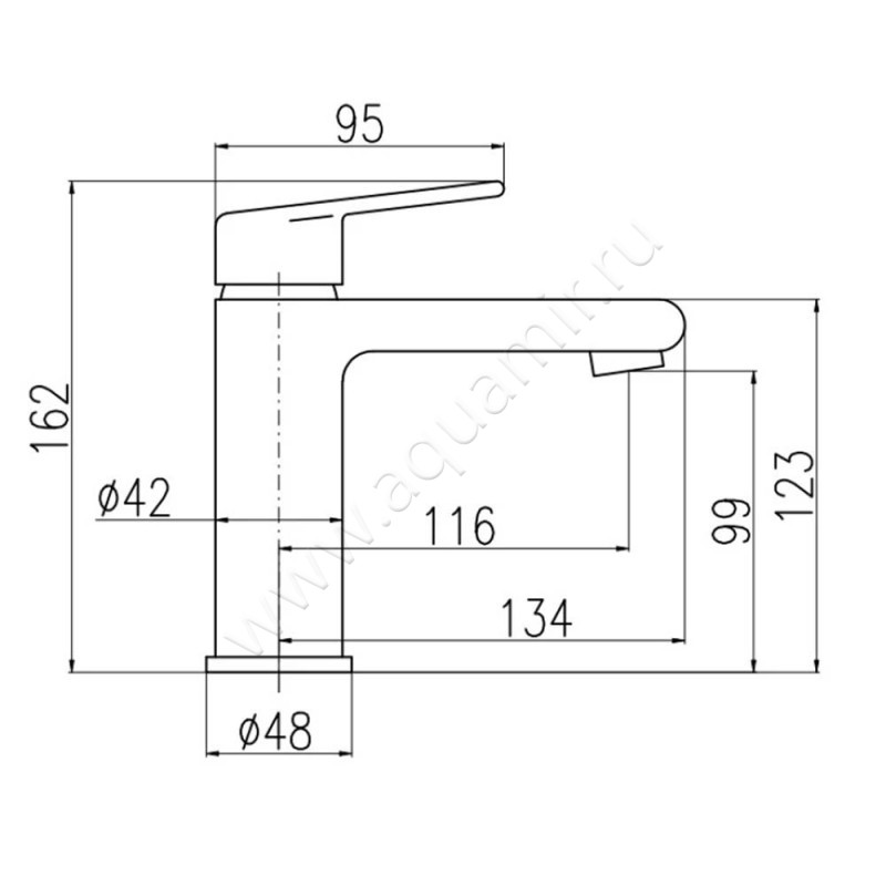 Смеситель для раковины Rav Slezak Colorado CO1285CMATC размеры