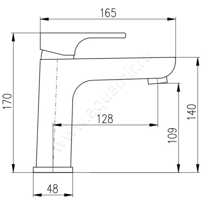 Смеситель для раковины Rav Slezak Yukon YU1285 размеры