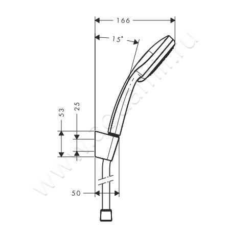 Душевой гарнитур Hansgrohe Croma 100 Vario 27592000 размеры