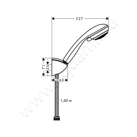 Душевой гарнитур Hansgrohe Crometta 85 27577000 размеры