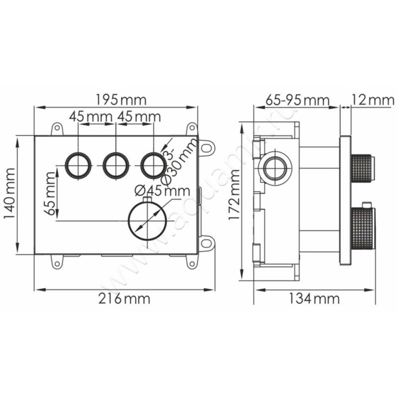 Смеситель Wasserkraft Sauer 7158THERMO размеры