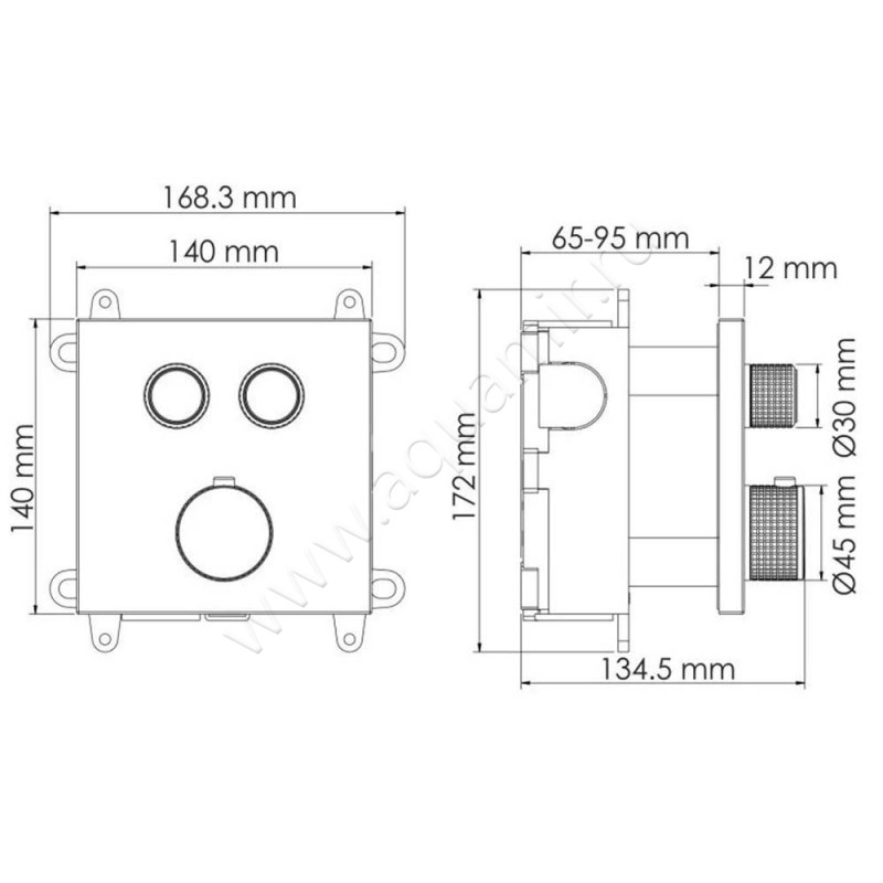 Смеситель Wasserkraft Aisch 5548THERMO размеры