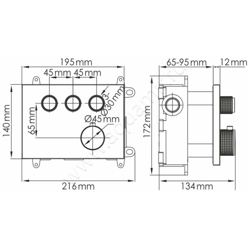 Смеситель Wasserkraft Elbe 7458THERMO размеры