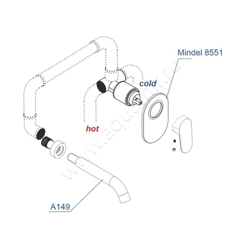 Смеситель Wasserkraft Mindel A85593 размеры
