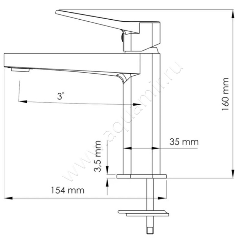 Смеситель для раковины Wasserkraft Aula 1103 размеры
