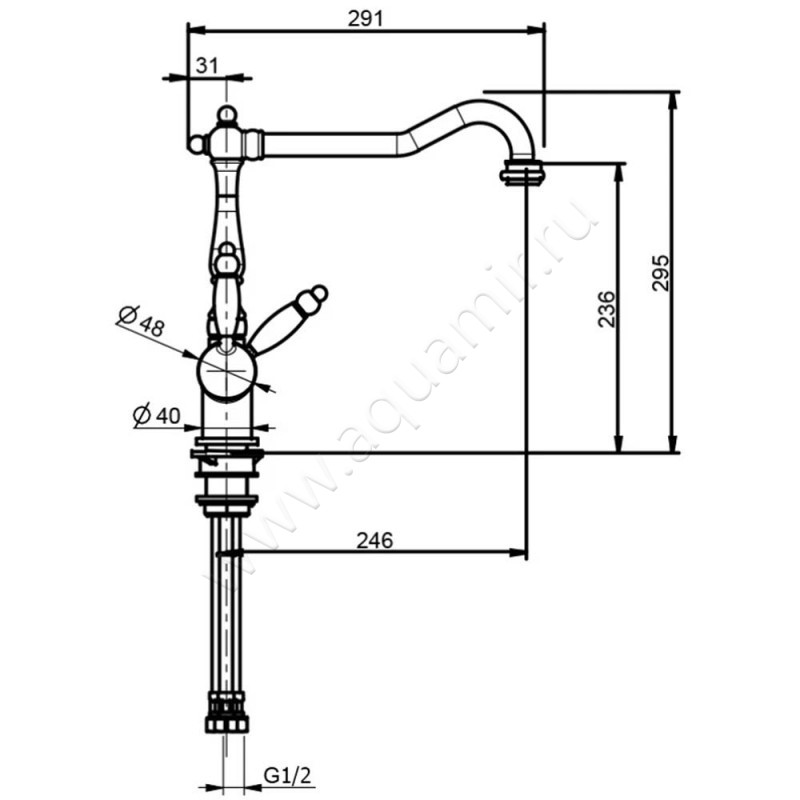 Смеситель Webert Byblos BY920802015 размеры