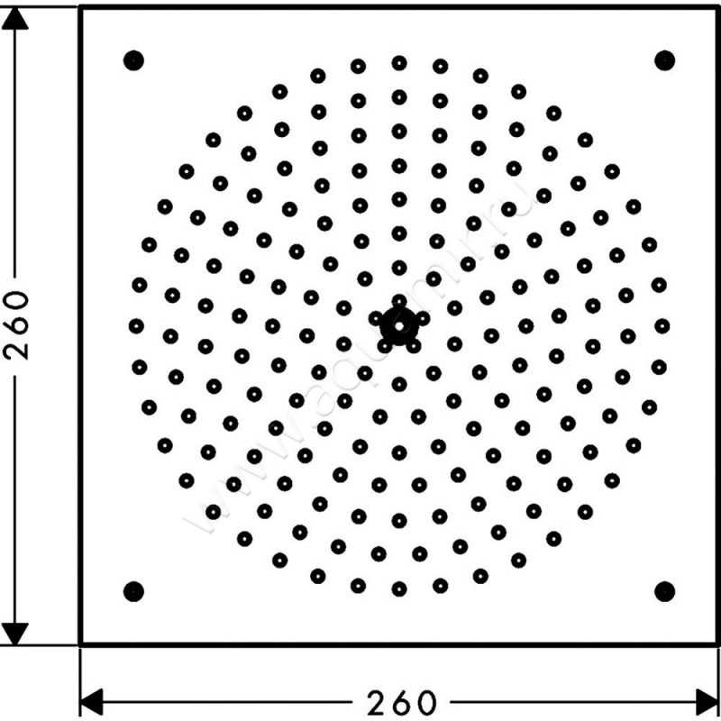 Верхний душ Hansgrohe Raindance Rainmaker 26472000 размеры