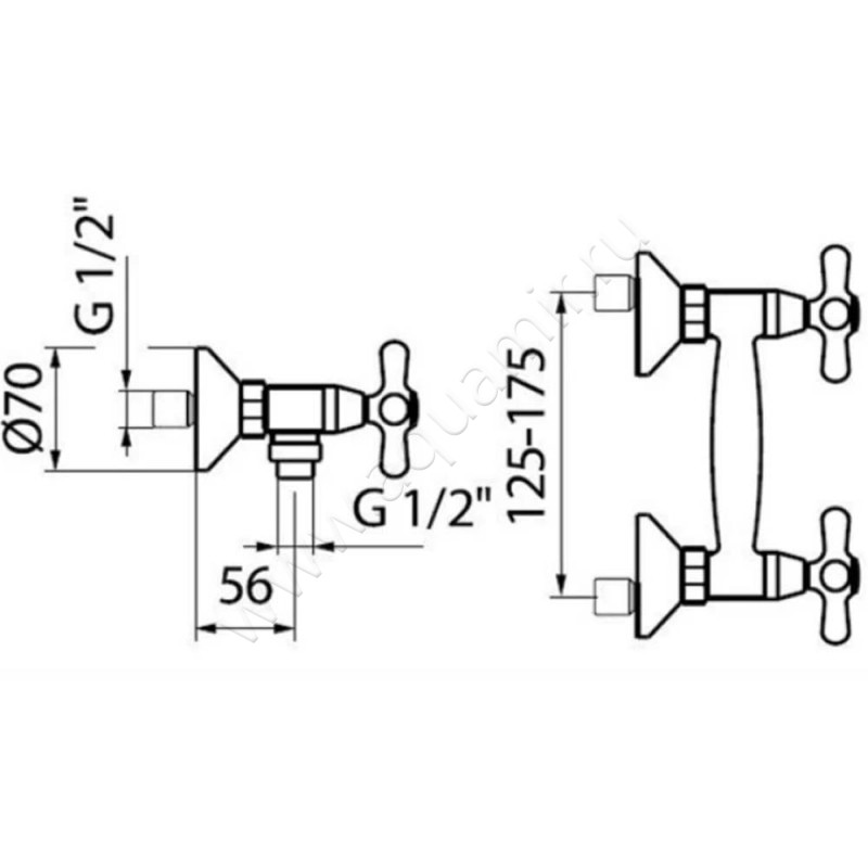 Смеситель для душа Webert Armony AM760102065 размеры