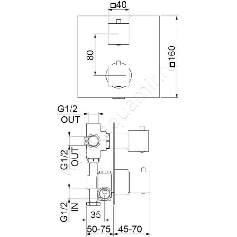 Смеситель Webert Pegaso PE970903015 размеры