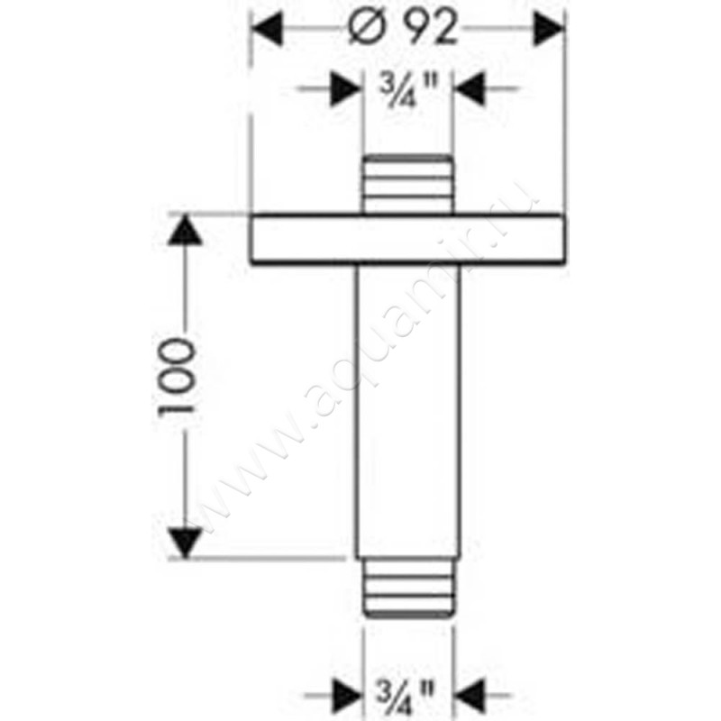 Кронштейн для верхнего душа Hansgrohe 27418000 размеры