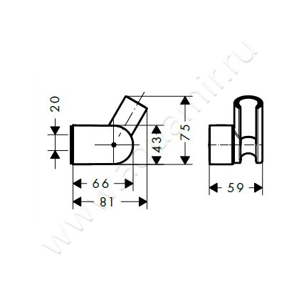 Держатель ручного душа Hansgrohe Porter Vario 28328000 размеры