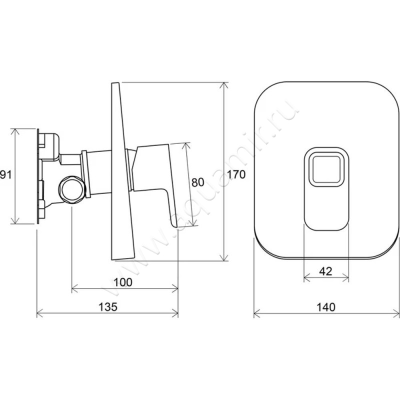 Смеситель Ravak 10 X070071 размеры