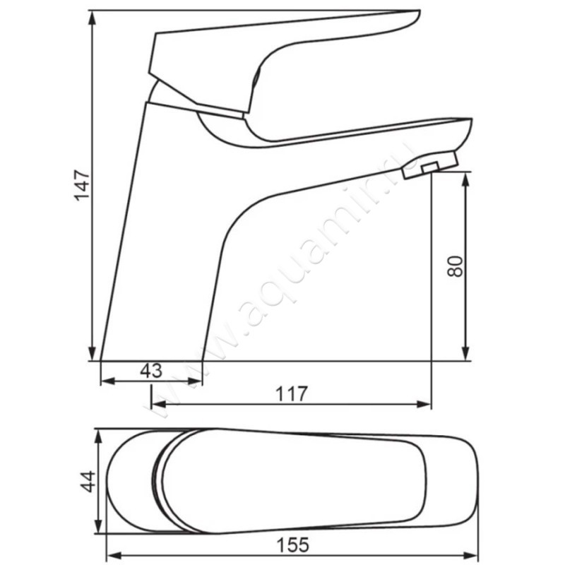 Смеситель для раковины Damixa Jupiter 770210001 размеры