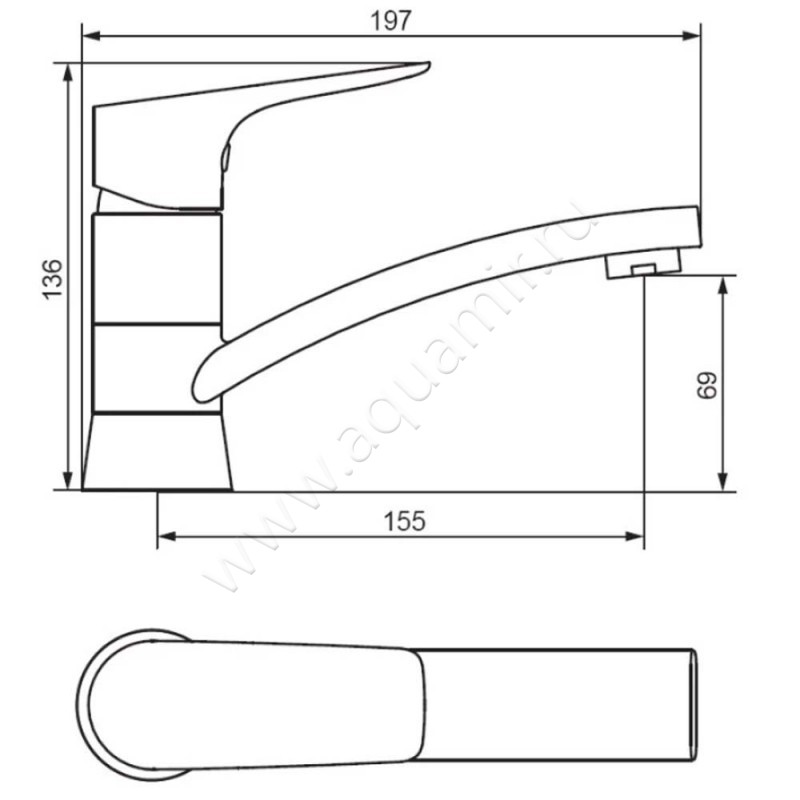 Смеситель для раковины Damixa Jupiter 770220001 размеры