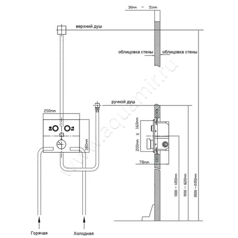 Смеситель Vincea VSCV421MB размеры
