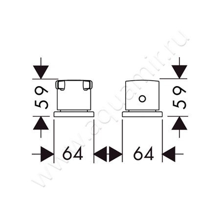 Термостатический смеситель для ванны Hansgrohe Axor Citterio E 36412000 размеры