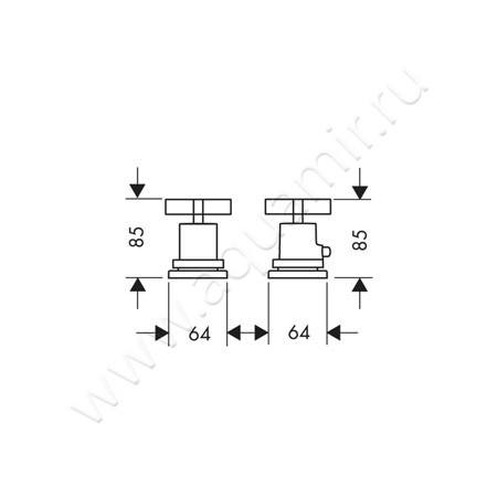 Термостатический смеситель для ванны Hansgrohe Axor Citterio 39480000 размеры