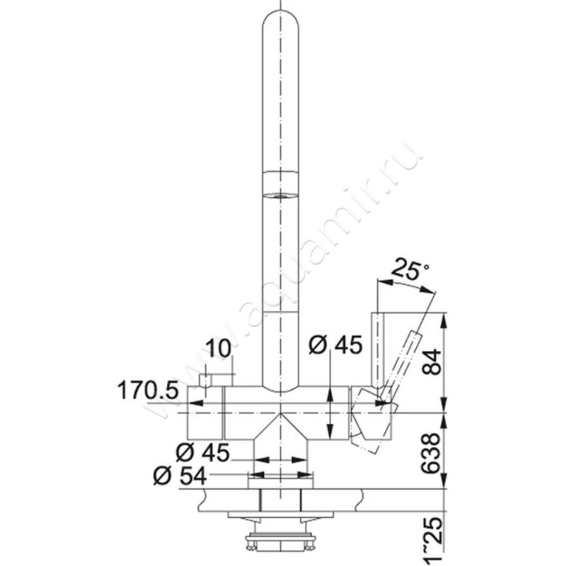Смеситель Franke Eos 1200179979 размеры