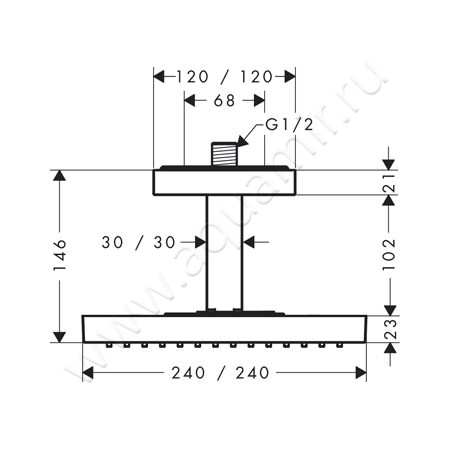 Верхний душ Hansgrohe Axor ShowerCollection 10929000 размеры