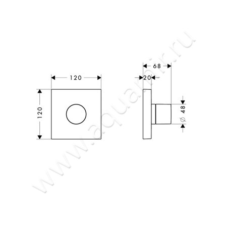 Переключатель Hansgrohe Axor Starck ShowerCollection 10932000 размеры