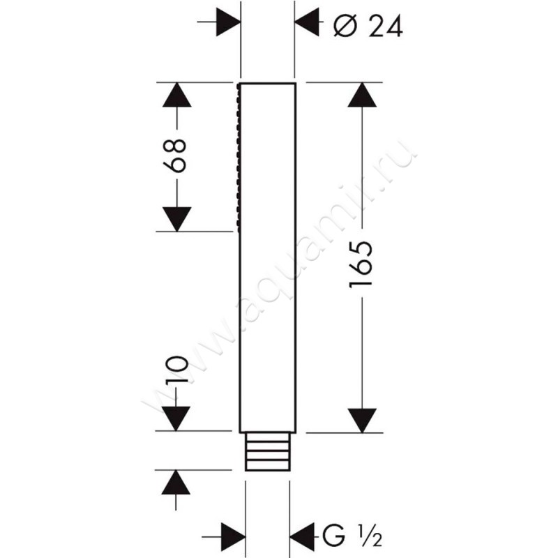 Душевая лейка Hansgrohe Axor Starck 10531000 размеры
