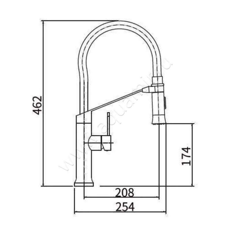 Смеситель для кухни Fashun A545018 размеры