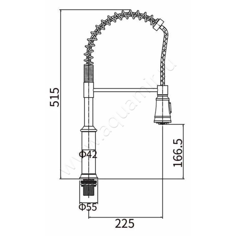 Смеситель для кухни Fashun A56008 размеры