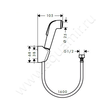 Гигиенический душ Hansgrohe Raindance 32122000 размеры