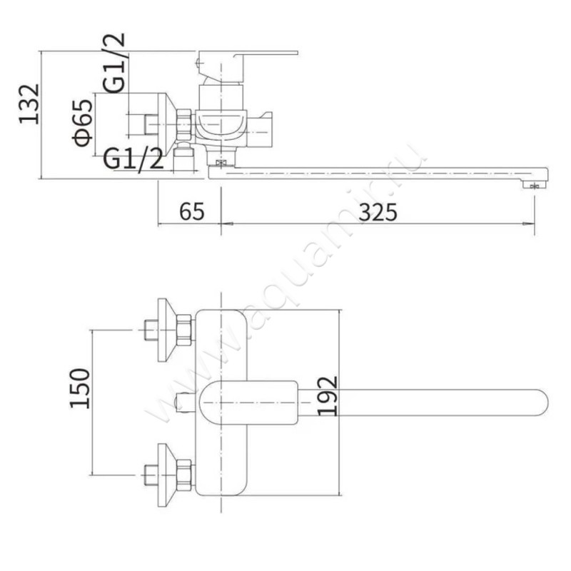 Смеситель для ванны Fashun A52219 размеры