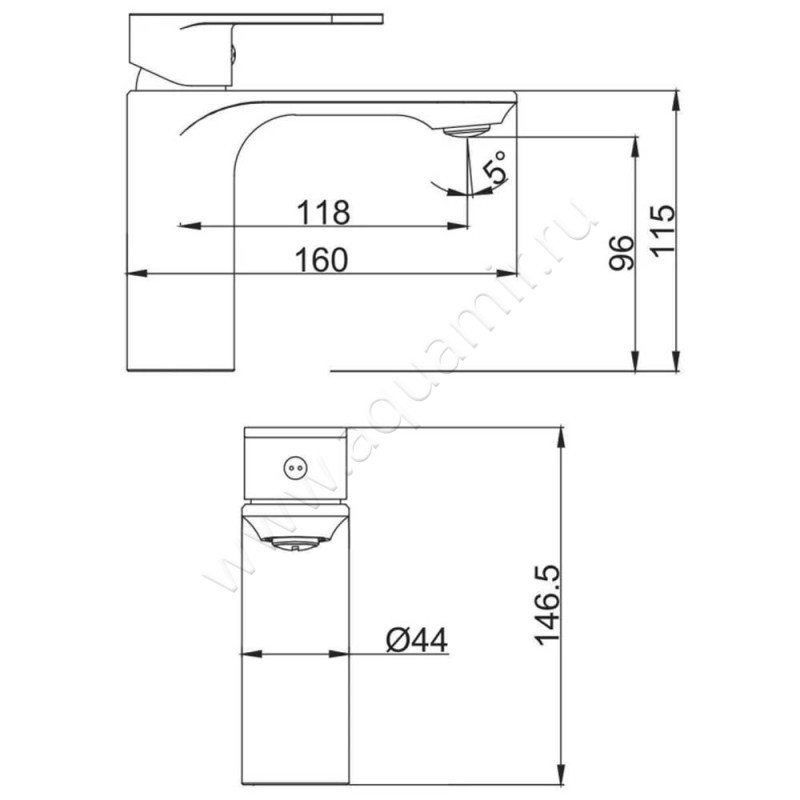 Смеситель для раковины Fashun A108535 размеры