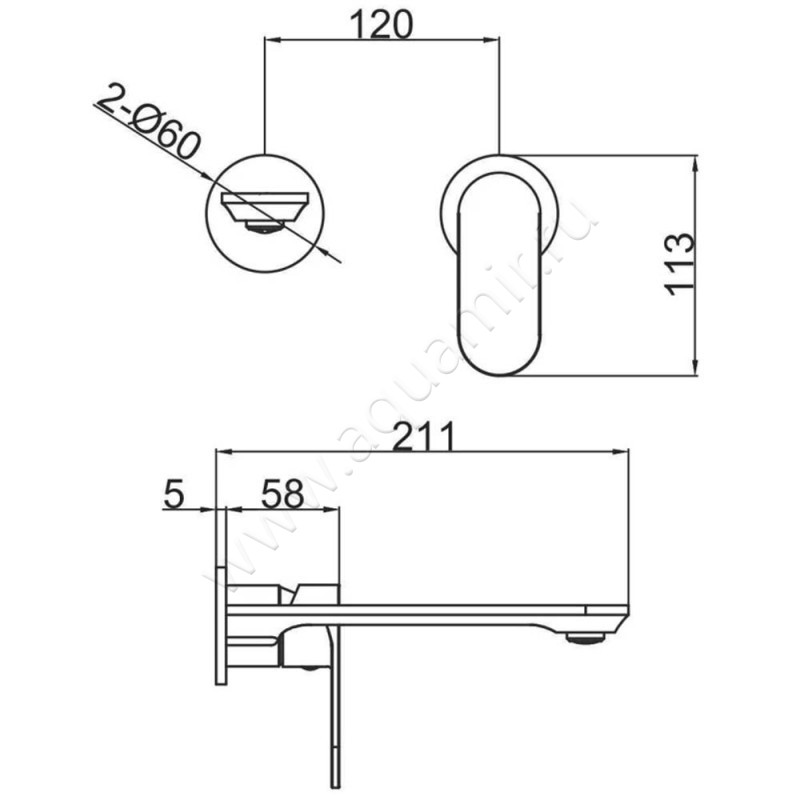 Смеситель Fashun A1185 размеры