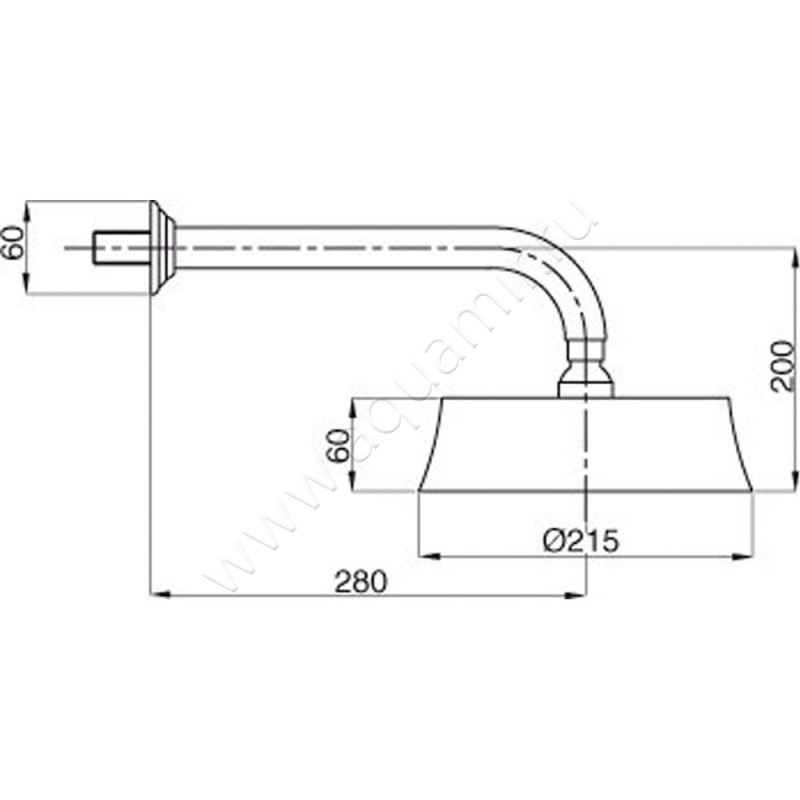 Верхний душ Cezares Olimp CZR-TDD2-01 размеры