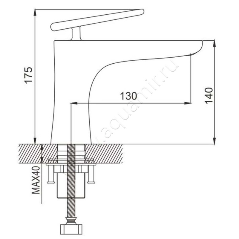 Смеситель для раковины Rose R16 R1601F размеры