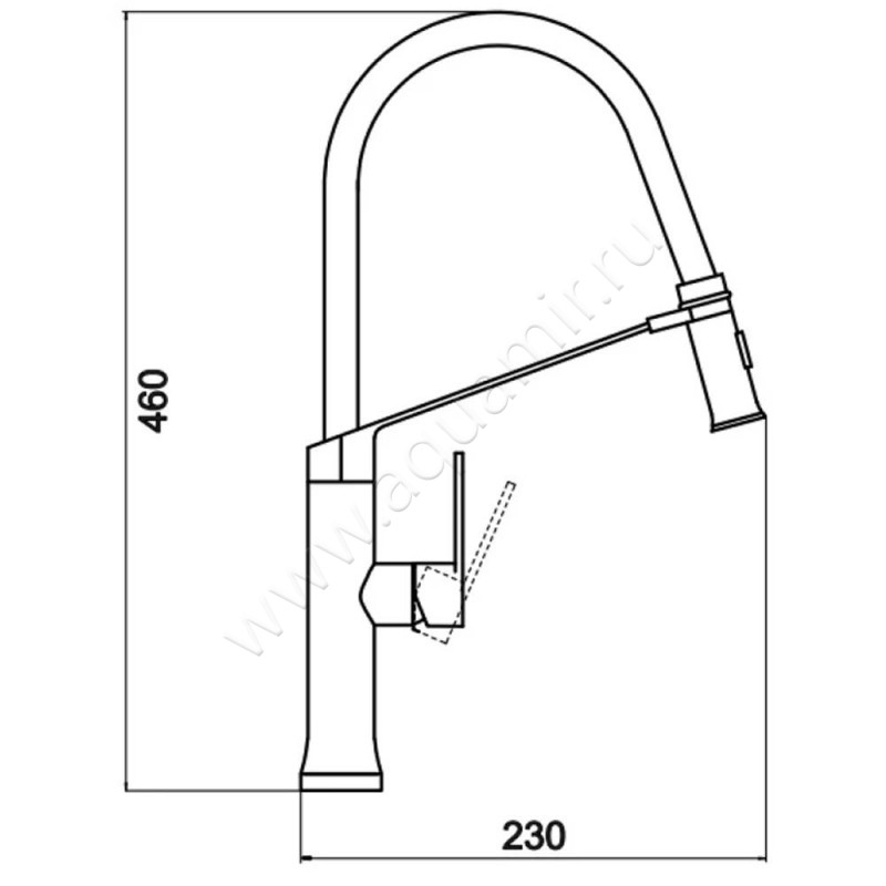 Смеситель для кухни Savol S-SUS6013-01 размеры