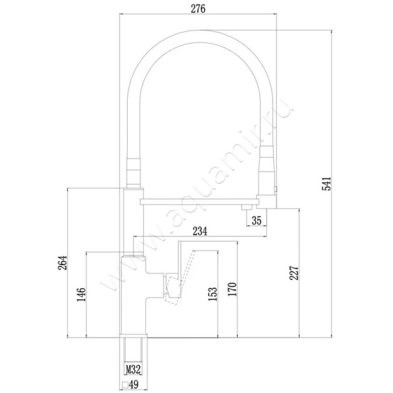 Смеситель Savol S-L1808Q-01 размеры