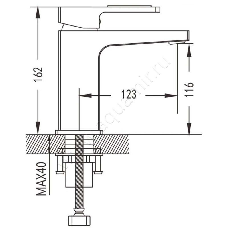 Смеситель для раковины Shevanik S90 S9001H размеры