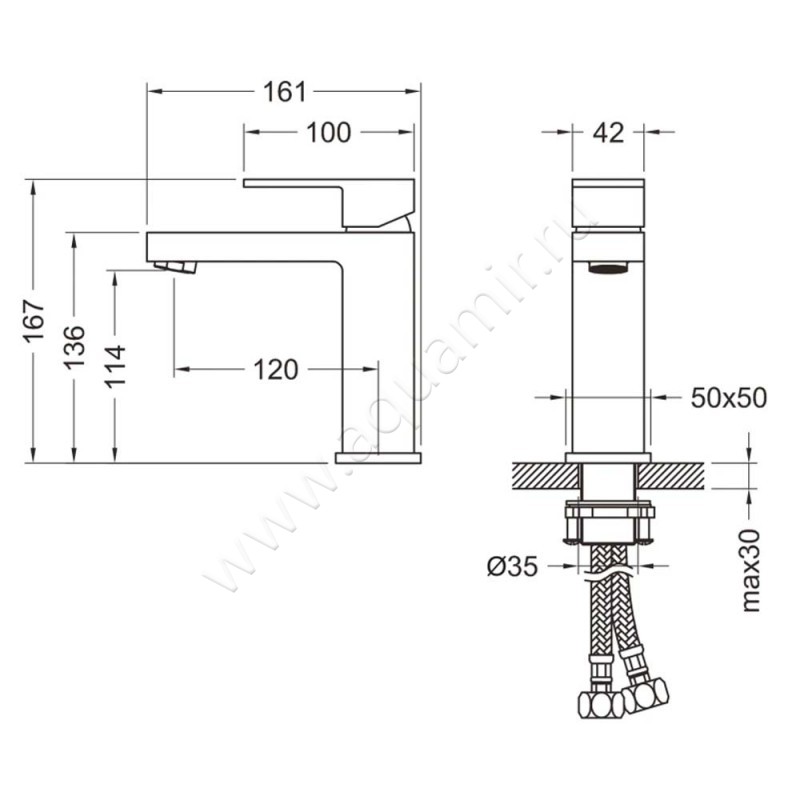 Смеситель для раковины Timo Selene 206116F размеры