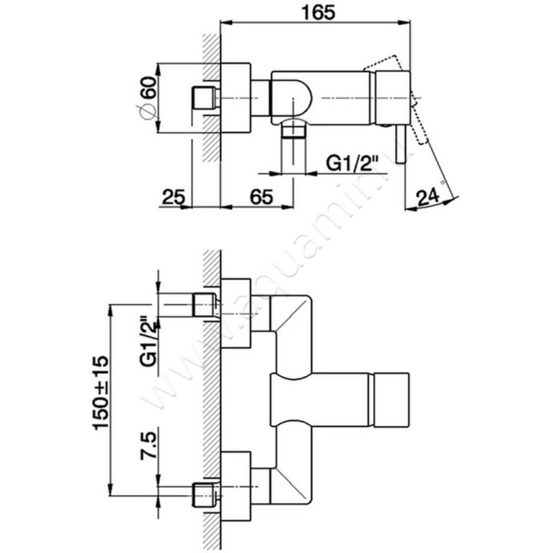 Смеситель Cisal Less Minimal LM00042021 размеры