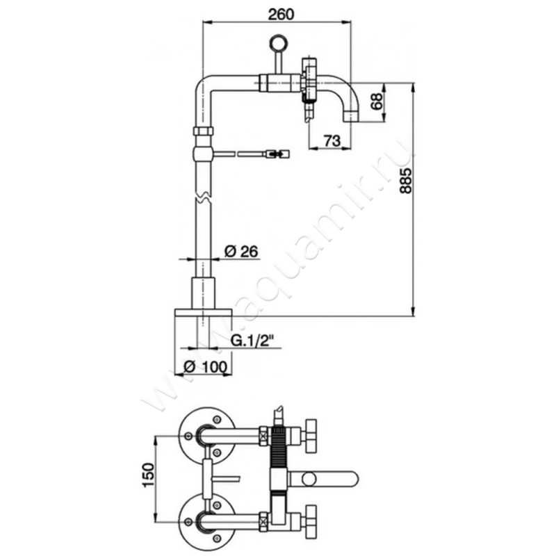 Смеситель Cisal Barcelona BA00420021 размеры
