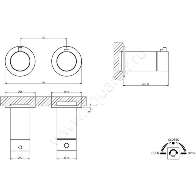 Смеситель Gessi316 54234239 размеры