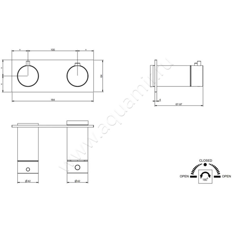 Смеситель Gessi316 54034239 размеры